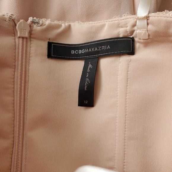 BcbgMaxazria Bare Pink Sequin Strapless Dress - Picture 4 of 6